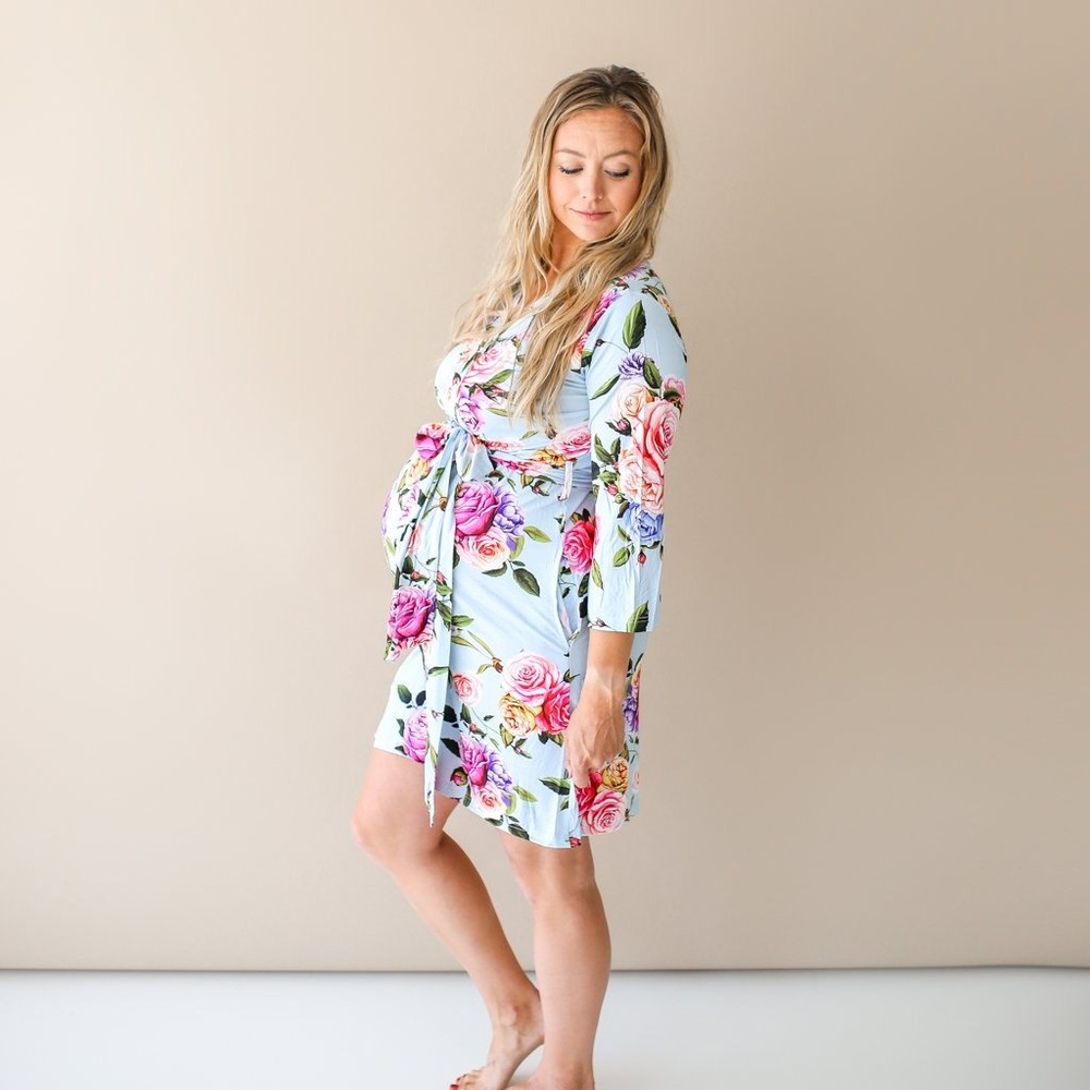 Posh Peanut Country Rose Bamboo Viscose Maternity Postpartum Robe XXL 16-18 NWT